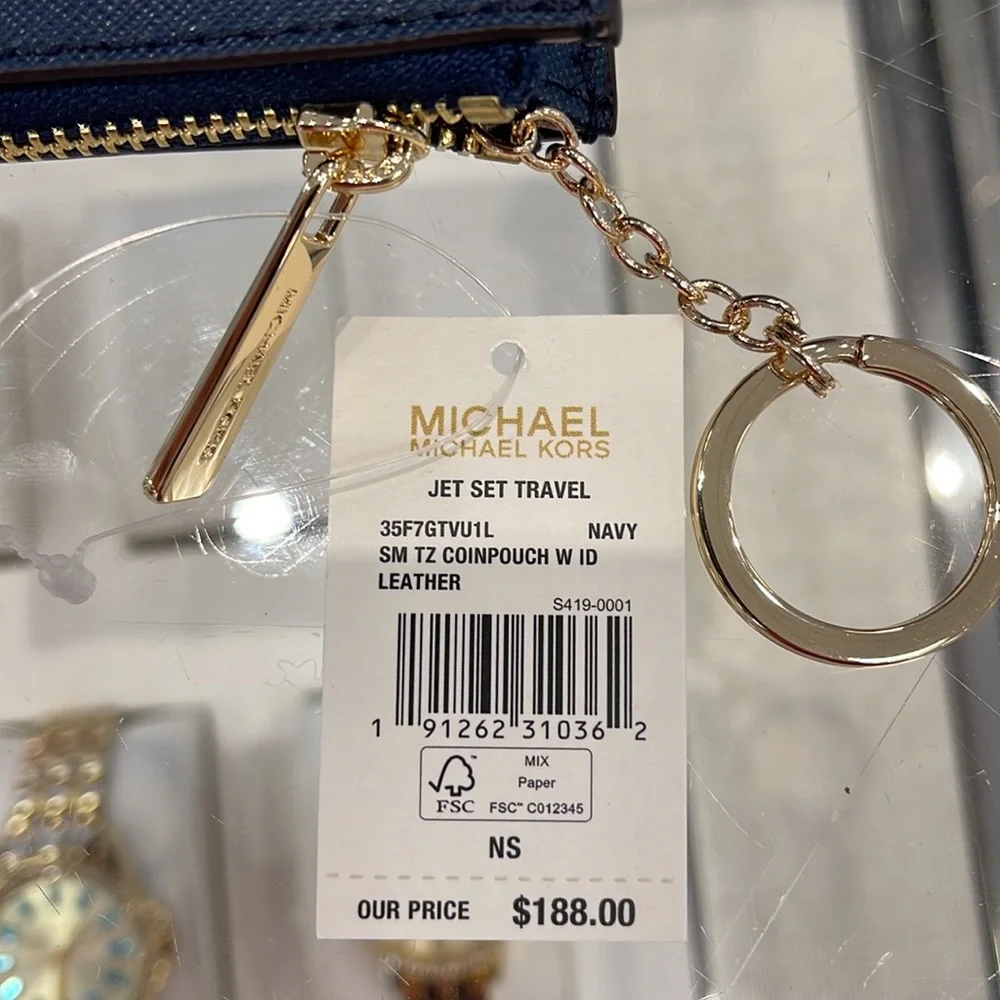 MICHAEL KORS SMALL TOP ZIP COINPOUCH WITH ID KEYCHAIN CARDHOLDER WALLET 
NWT - Picture 8 of 16